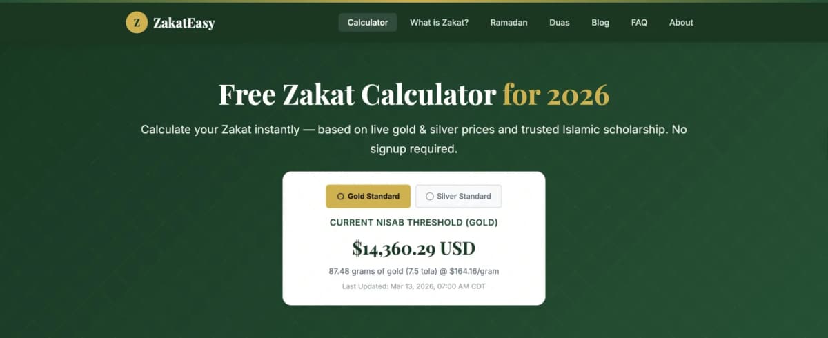 ZakatEasy — web app built by Growth Masala